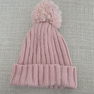 Cozy Pink Knit Pom-Pom Beanie for Kids